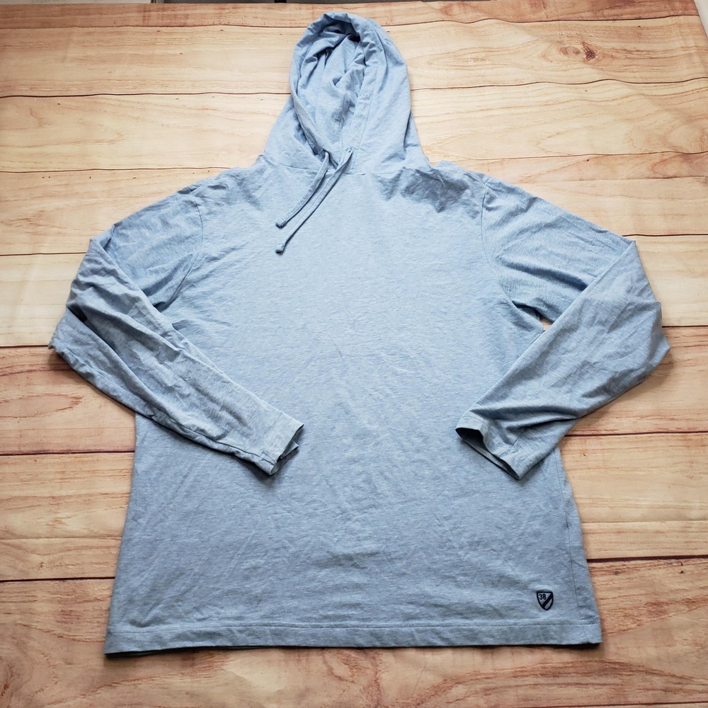 Cremieux Hoodie Mens Large Blue Pullover Lightweight Tagless Stretch Jersey